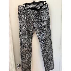 Silver and Black Textured Metallic Trousers by Emperial - size 13